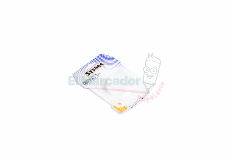 CINTA DOBLE FAZ TRANSPARENTE 18MM X 2MT - SYSABE