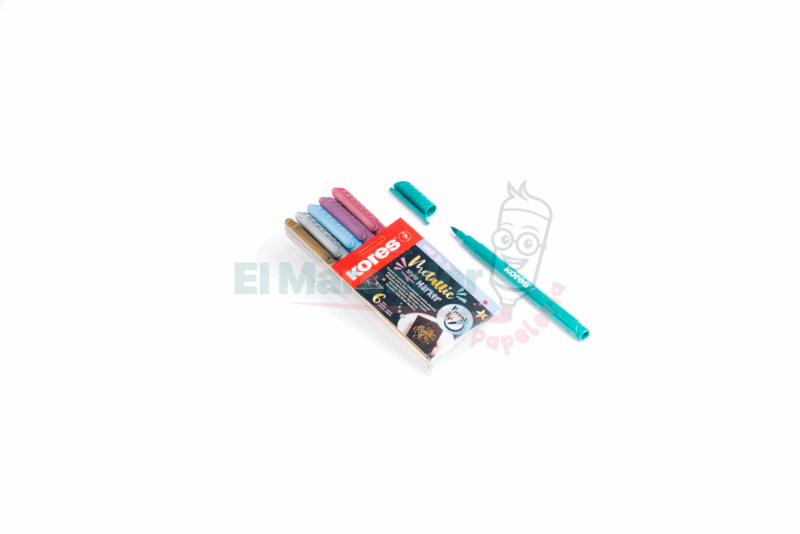 ESTUCHE DE MARCADORES METALLIC STYLE 6PZ - KORES - Image 2