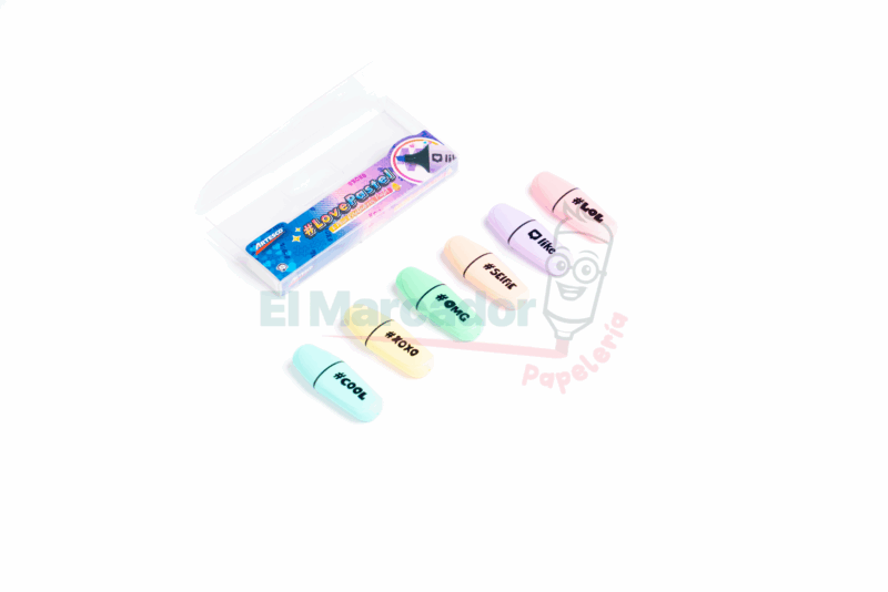 ESTUCHE DE RESALTADORES PASTEL MINI X6 - ARTESCO