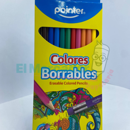 CREYONES DE MADERA BORRABLES X 12 - POINTER