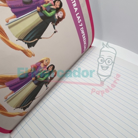 LIBRETA EMPASTADA 1 LINEA X 100 HOJAS DISNEY PRINCESA - PRIMAVERA