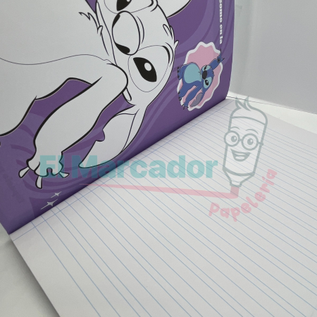 LIBRETAS EMPASTADA DOBLE LINEA X 100 HOJAS STITCH -PRIMAVERA