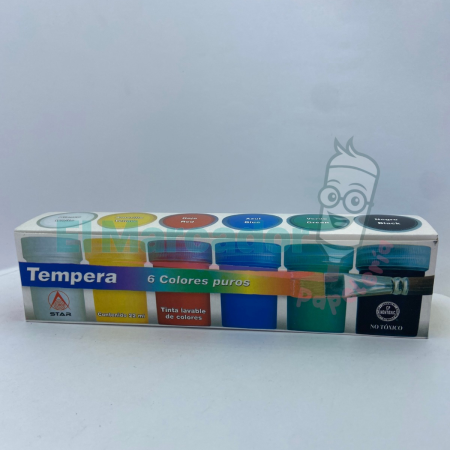 TEMPERA X 6 COLORES- STAR