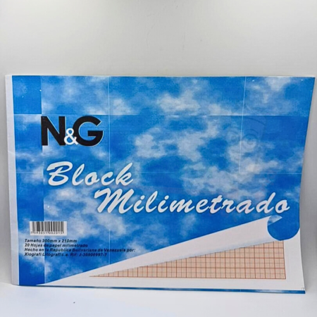 BLOCK MILIMETRADO 20 HOJAS N&G XIOGRAFI
