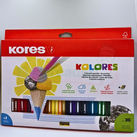 CREYONES TRIANGULARES KORES X 36