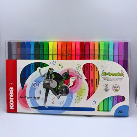 ESTUCHE DE MARCADORES K-BEATS FIBRA PREMIUM X26-KORES