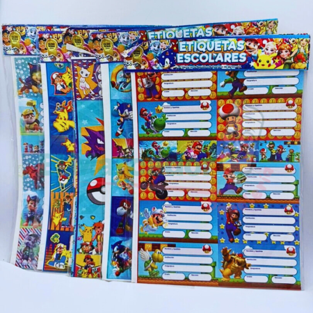 ETIQUETAS ESCOLARES VARIADAS -ALDO