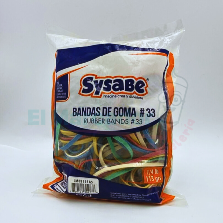 LIGAS DE GOMA N 113GR COLORES-SYSABE