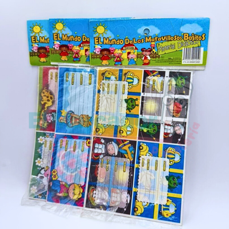 ETIQUETAS ESCOLARES DE ASIGNATURA- MUNDO BAJITO