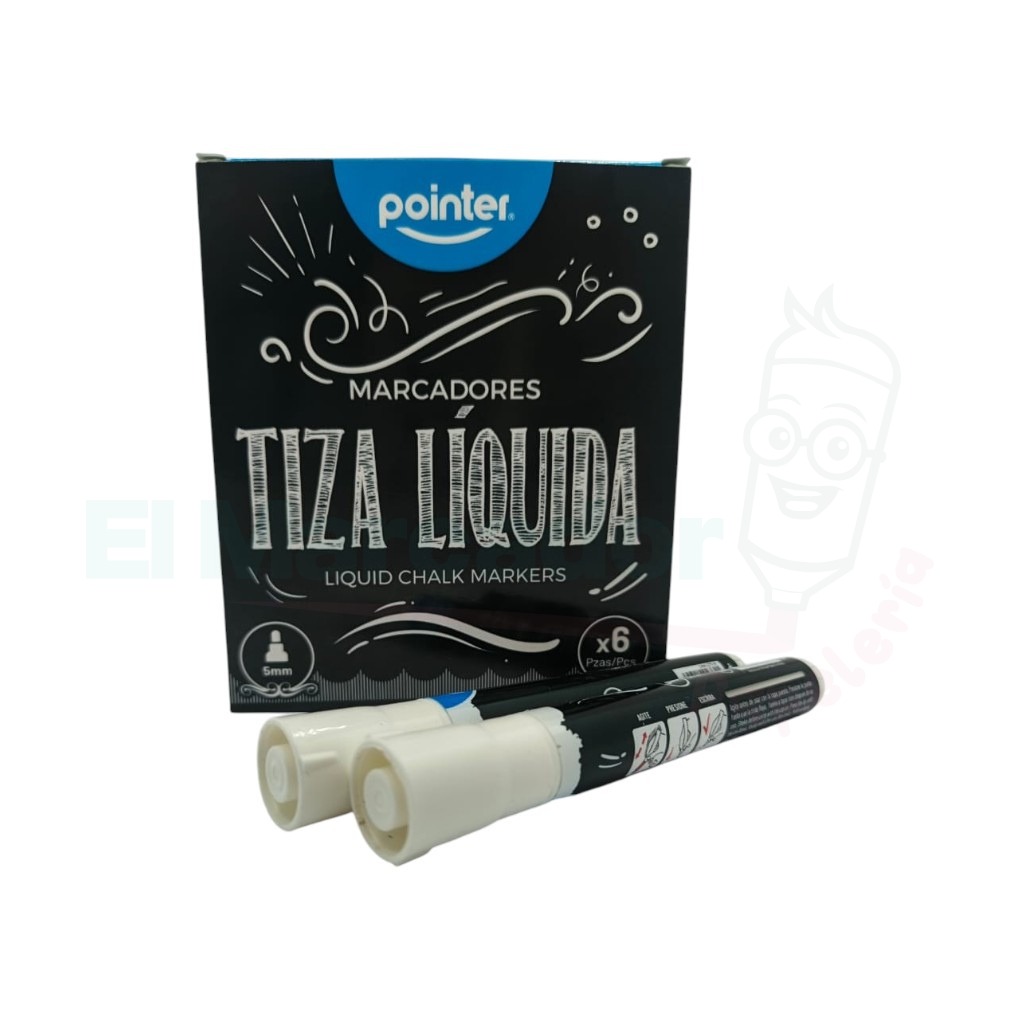 MARCADOR DE TIZA LIQUIDA BLANCO - POINTER